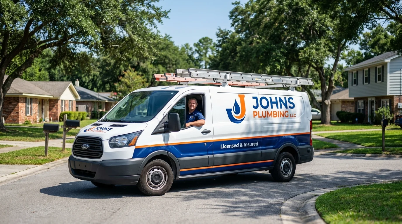 Johns Plumbing LLC service van in Castlewood, VA